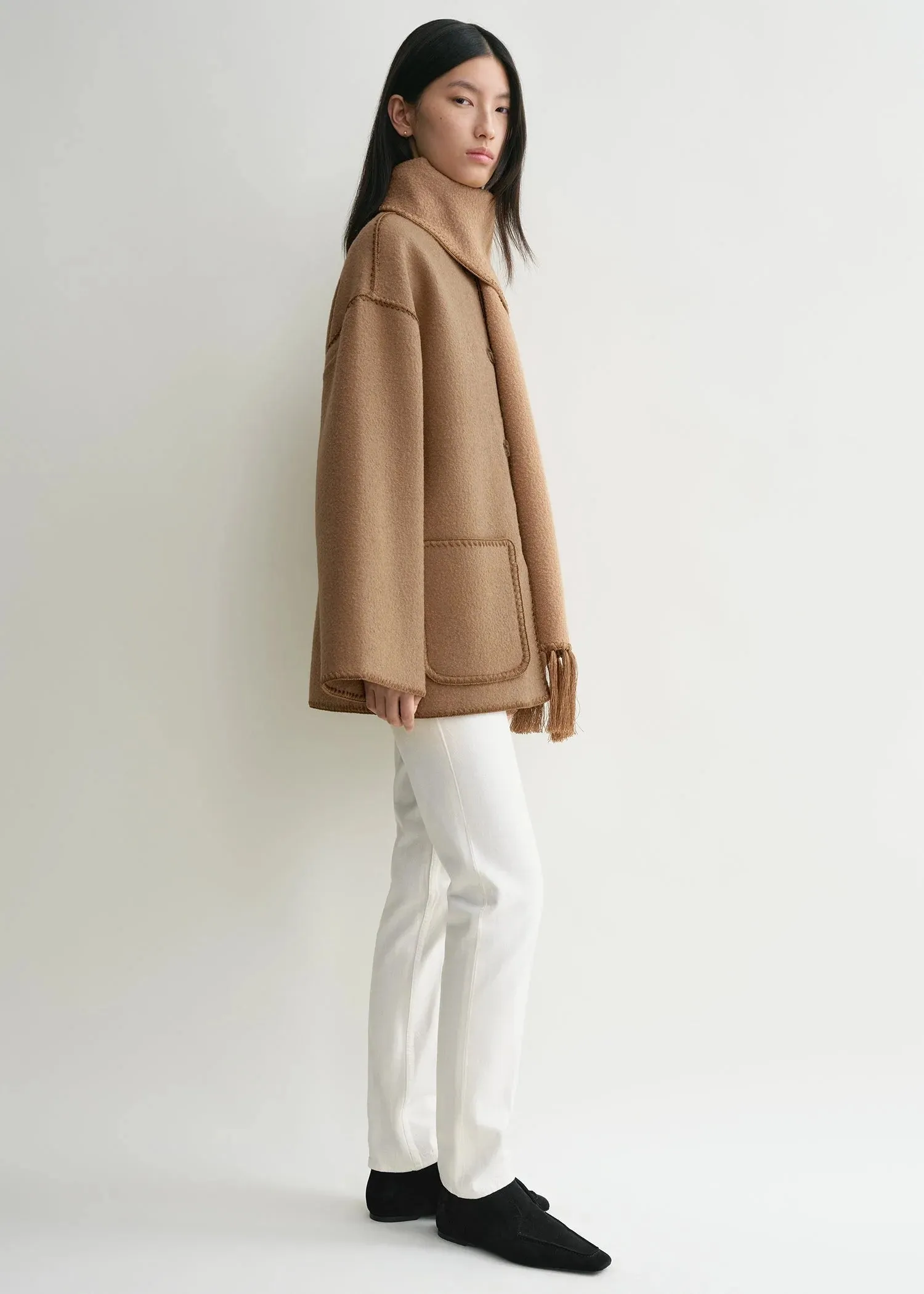 244WRO918FB0292 Embroidered scarf jacket