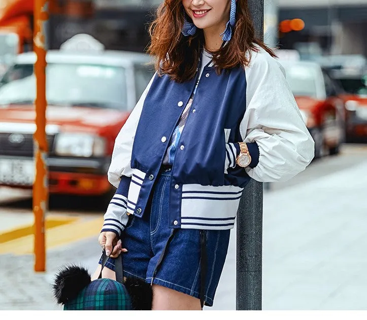 8GIRLS DESIGN WINDBREAKER IN NAVY WHITE