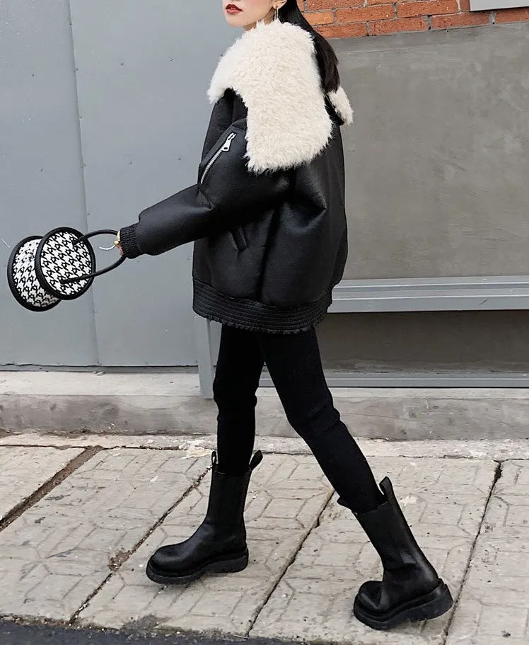 8GIRLS FAUX SHEARLING BIKER JACKET