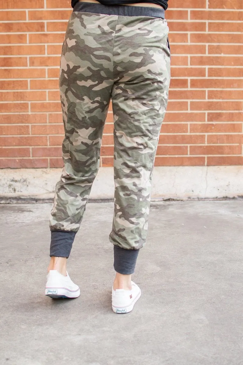 Accent Joggers | Camo and Charcoal