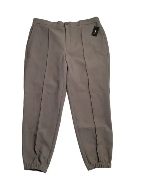 Alfani Mens Regular Fit Stretch Pleated Jogger Pants Bolgio Taupe Grey Small