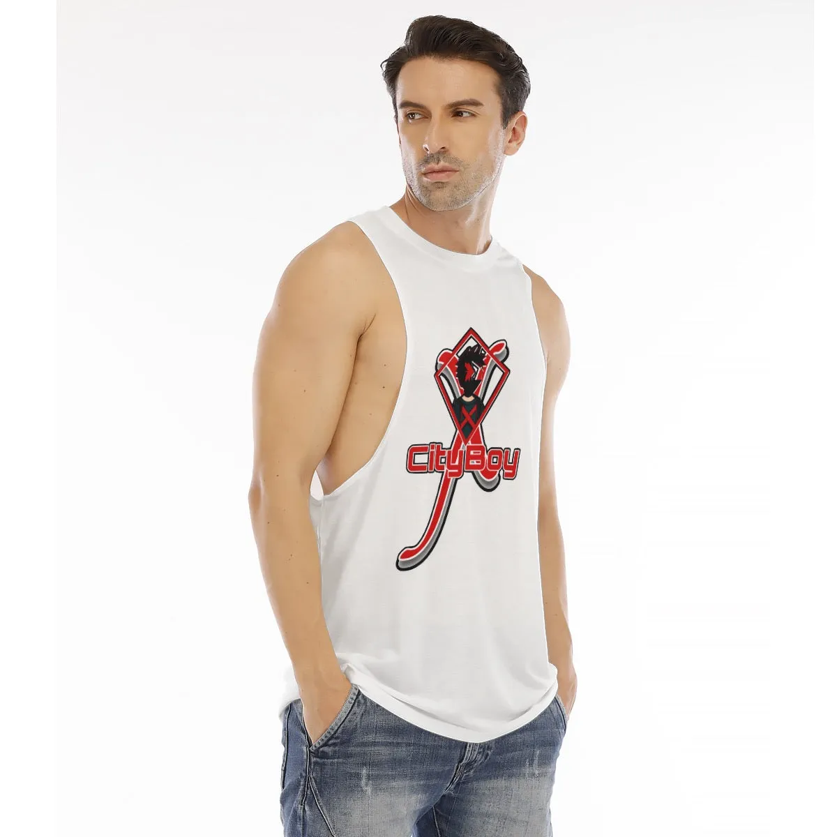 All-Over Print Men's O-neck Long Tank Top X13 cityboy print