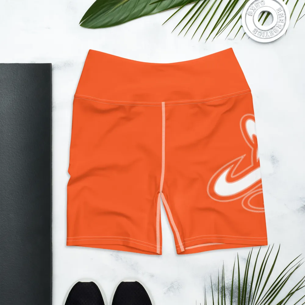 Athletic Apparatus Outrageous Orange White logo White stitch Yoga Shorts