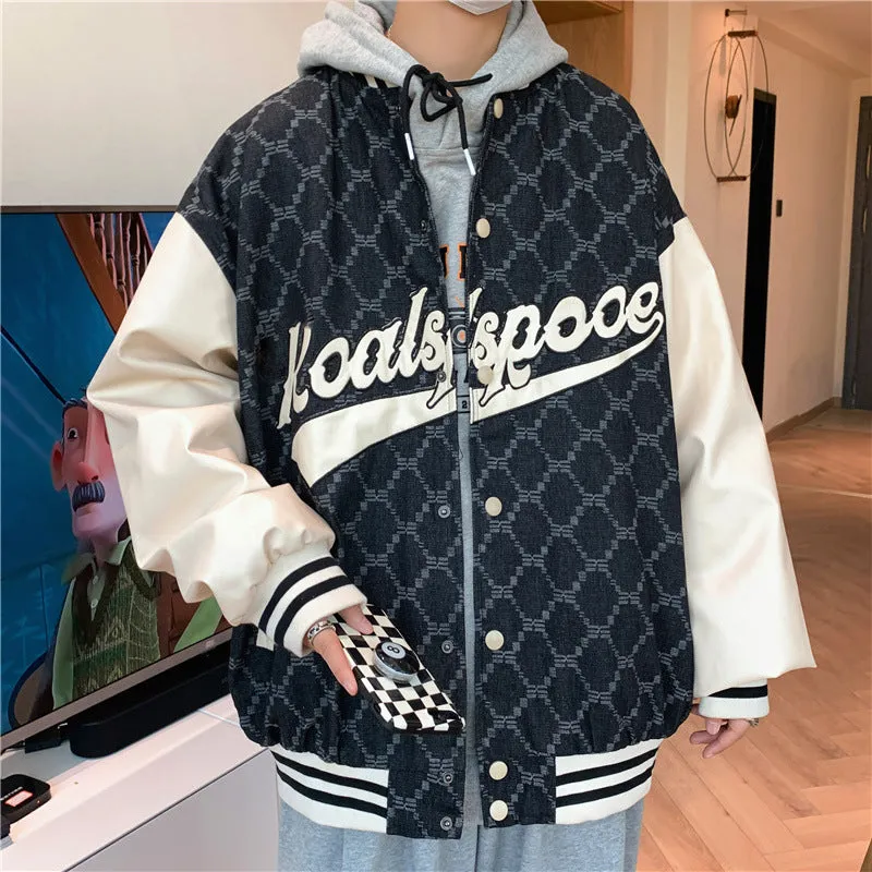 Baggy Jacket Autumn Baseball Jacket Men's Printed Casual Jacket