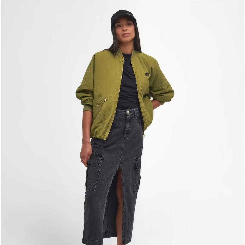 Barbour International Mansell Bomber Jacket In Golden Khaki