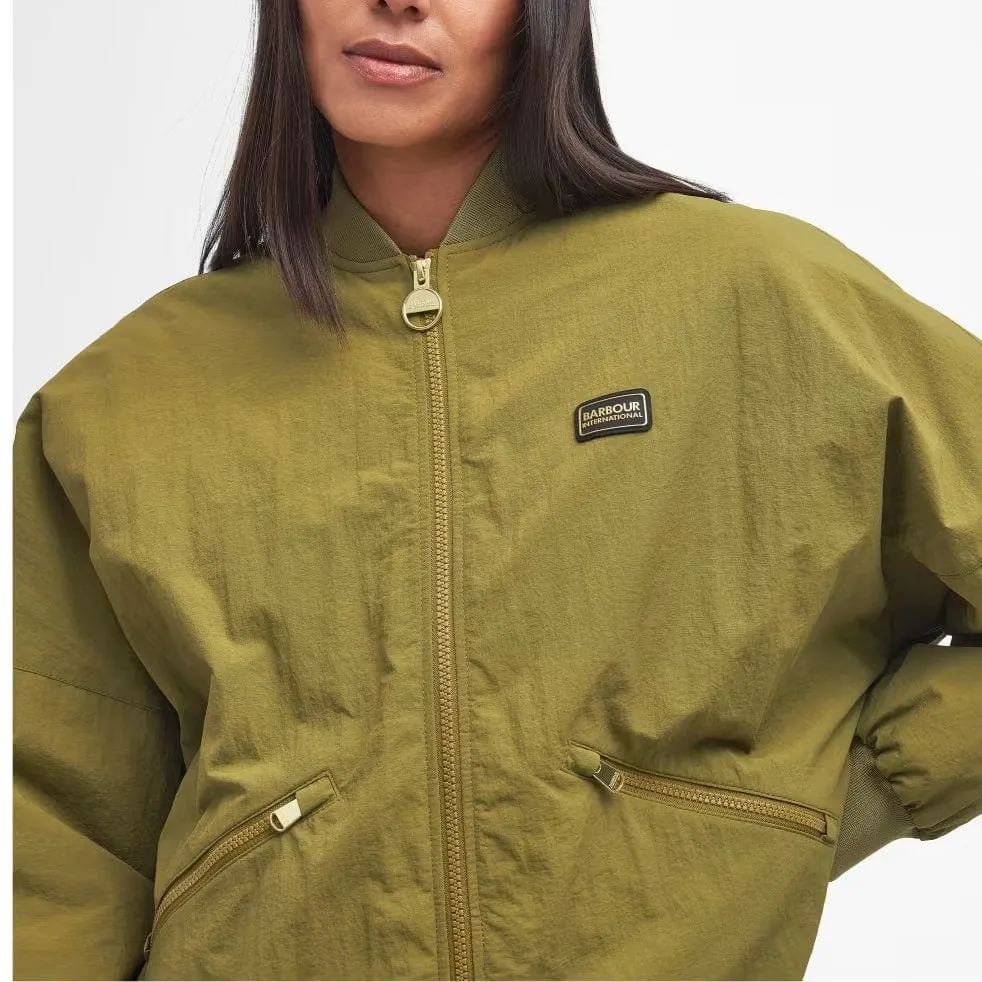 Barbour International Mansell Bomber Jacket In Golden Khaki