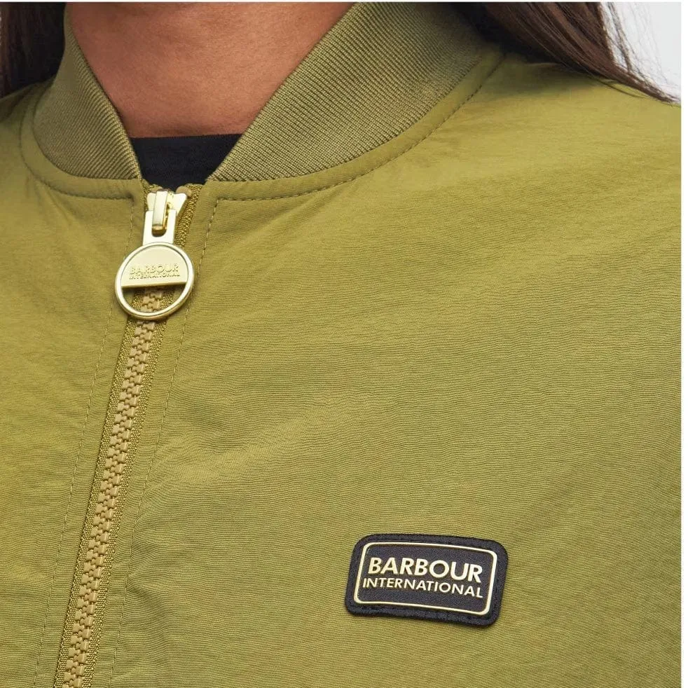Barbour International Mansell Bomber Jacket In Golden Khaki