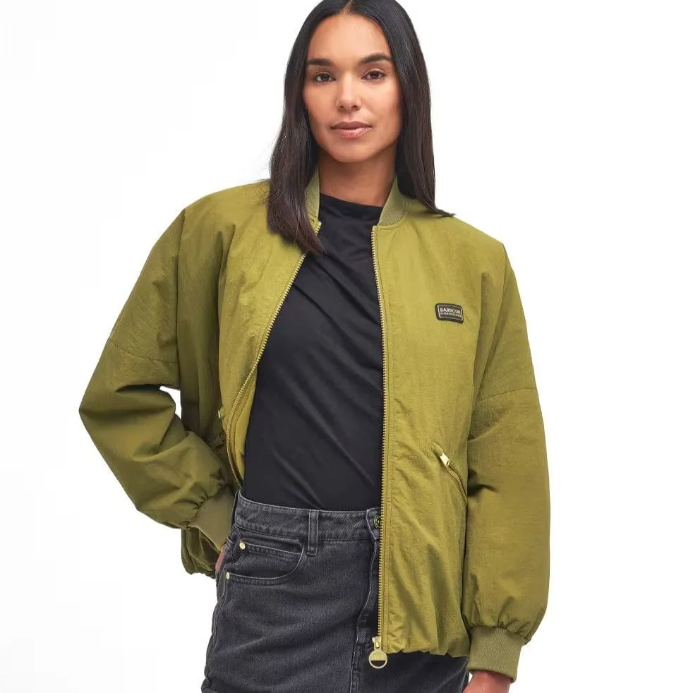 Barbour International Mansell Bomber Jacket In Golden Khaki