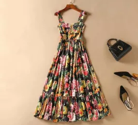 BBL DESIGN SUMMER FLORAL PRINT MAXI DRESS