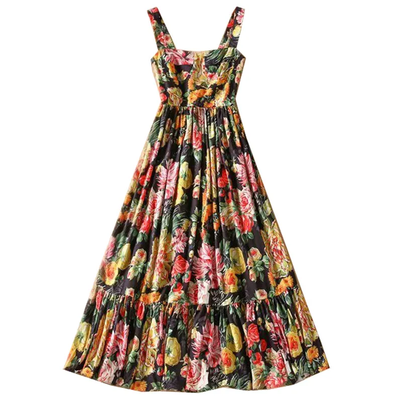 BBL DESIGN SUMMER FLORAL PRINT MAXI DRESS