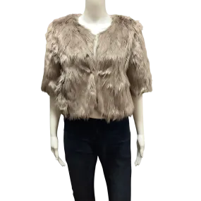 BCBG Maxamara Women's Jacket Tan Faux Fur Size: M