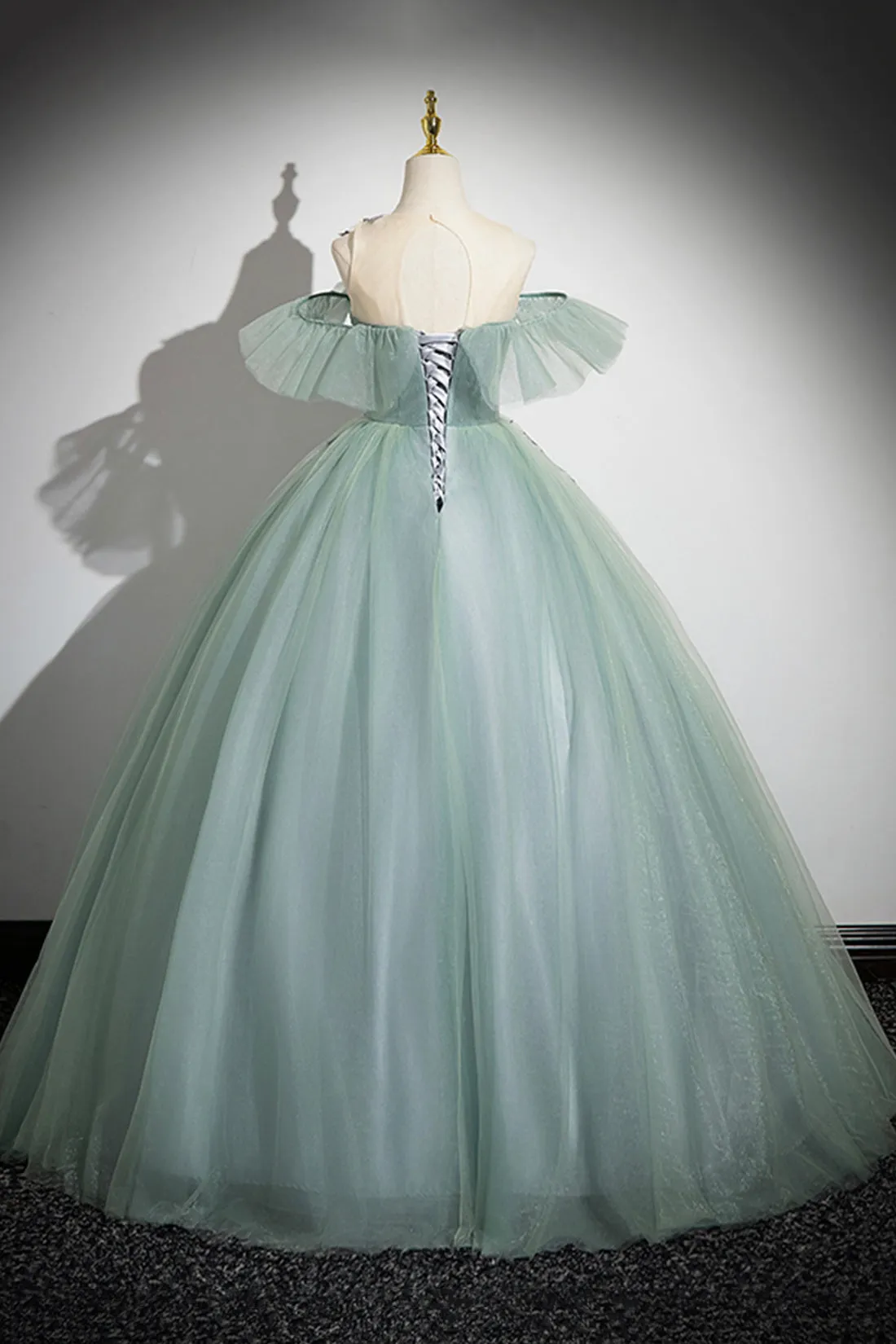Beautiful Tulle Lace Floor Length Prom Dress