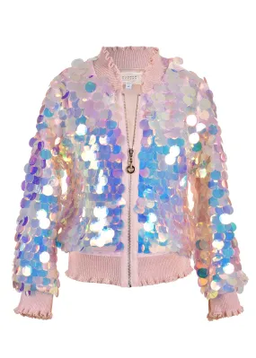 BIG HOLOGRAPHIC SEQUIN BOMBER JACKET (A39118)