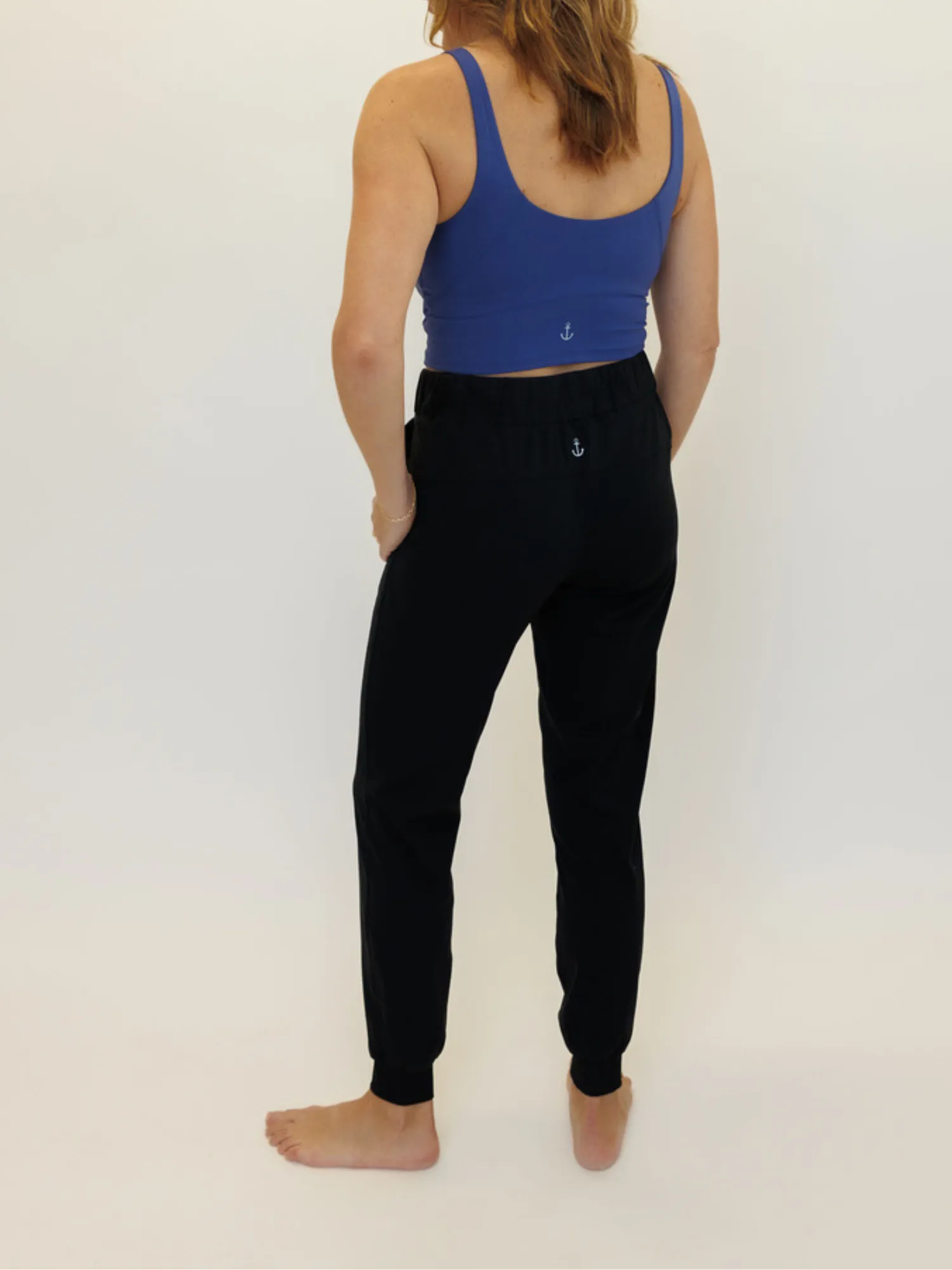 Black "Abagail" Drawstring Everyday Joggers