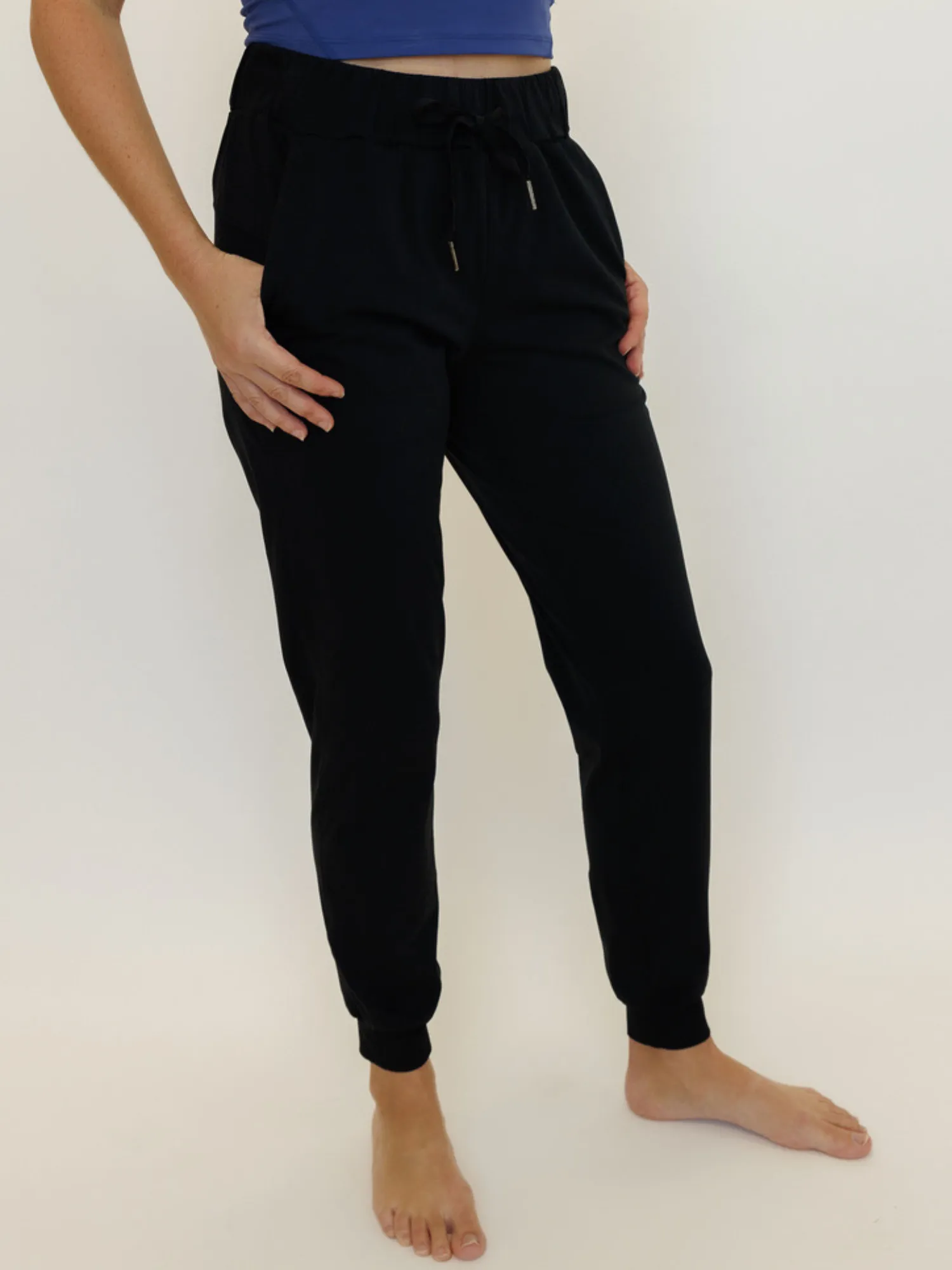 Black "Abagail" Drawstring Everyday Joggers