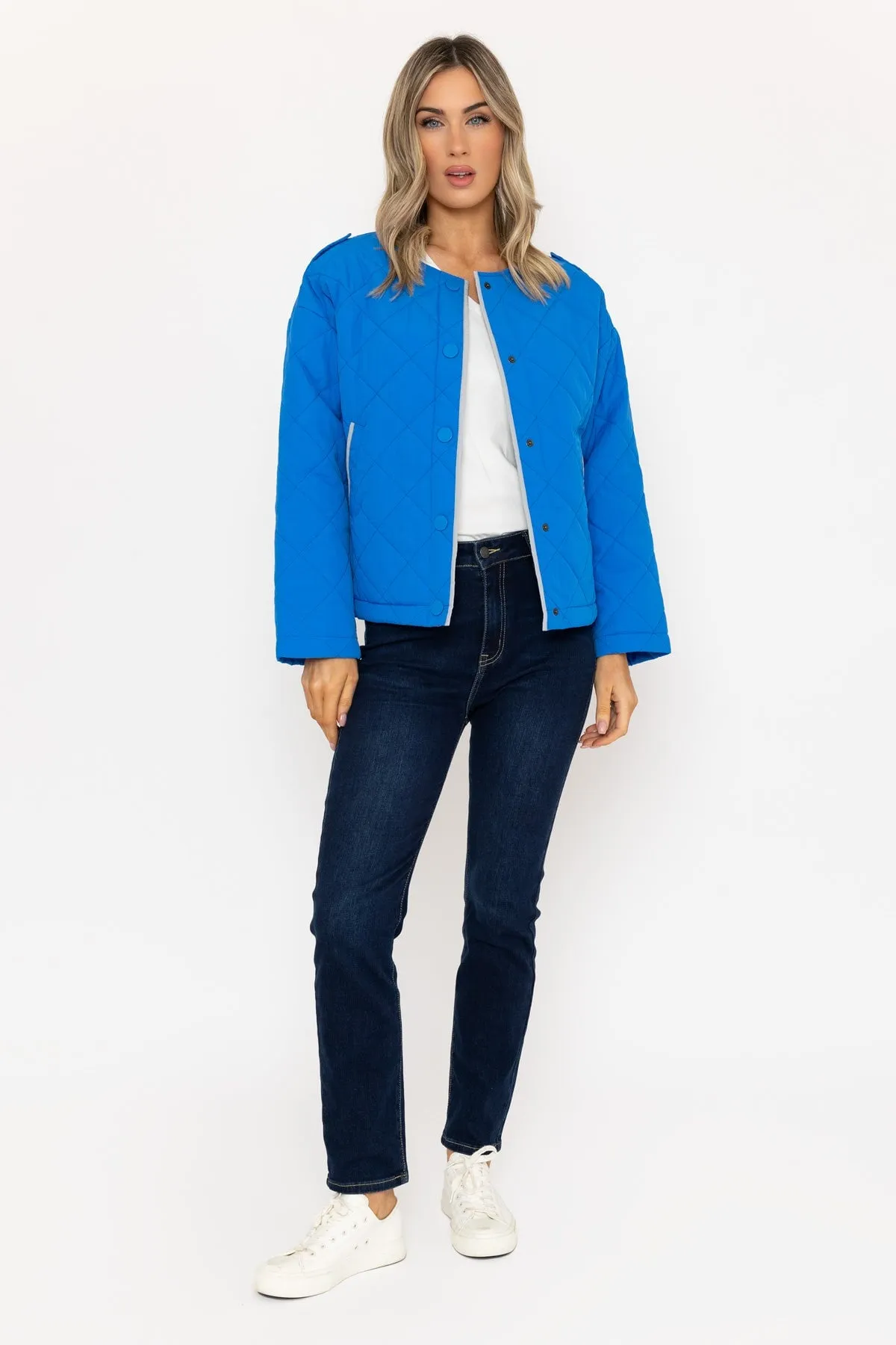 Blue Quilted Padded Jacket