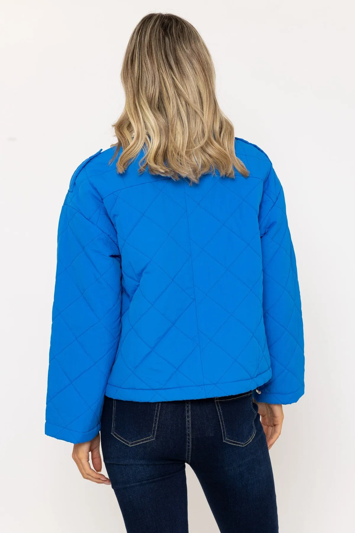 Blue Quilted Padded Jacket