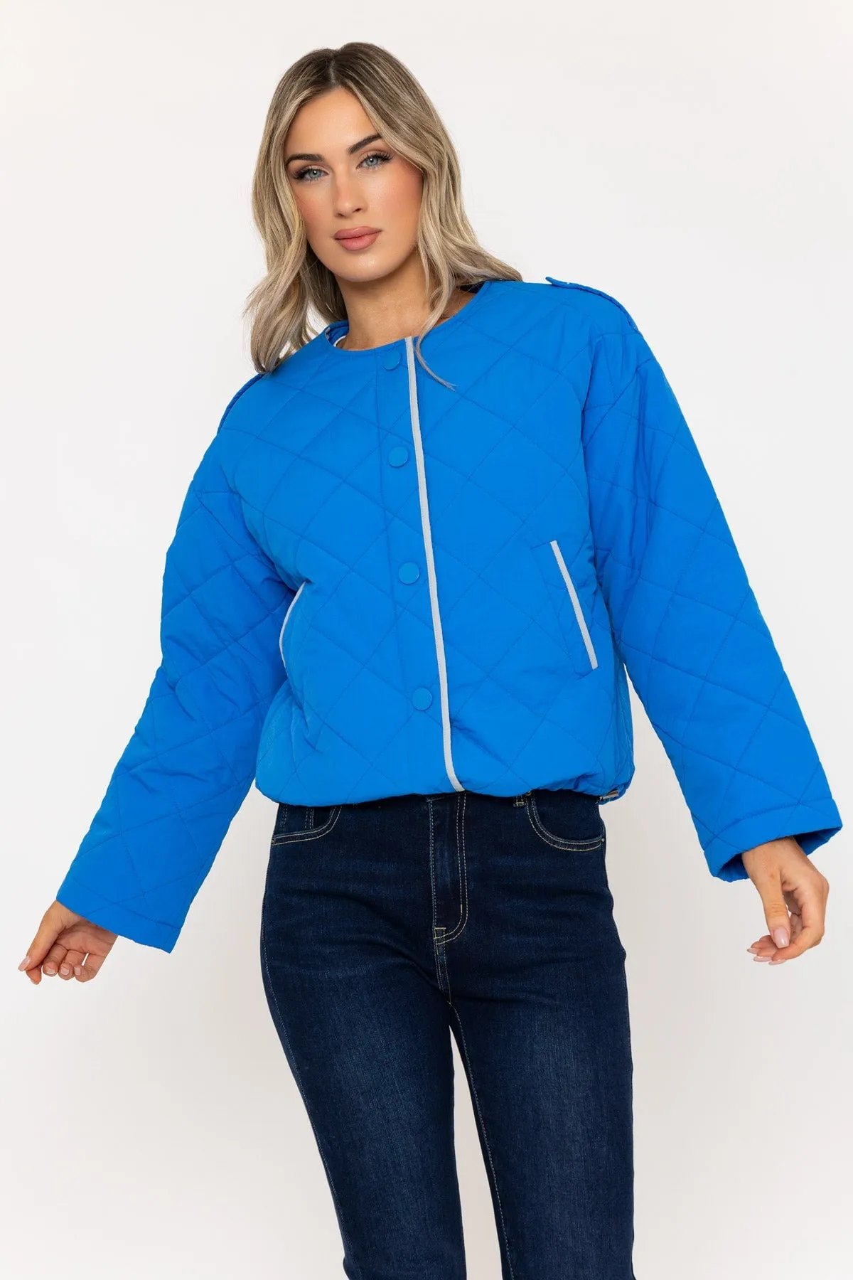 Blue Quilted Padded Jacket