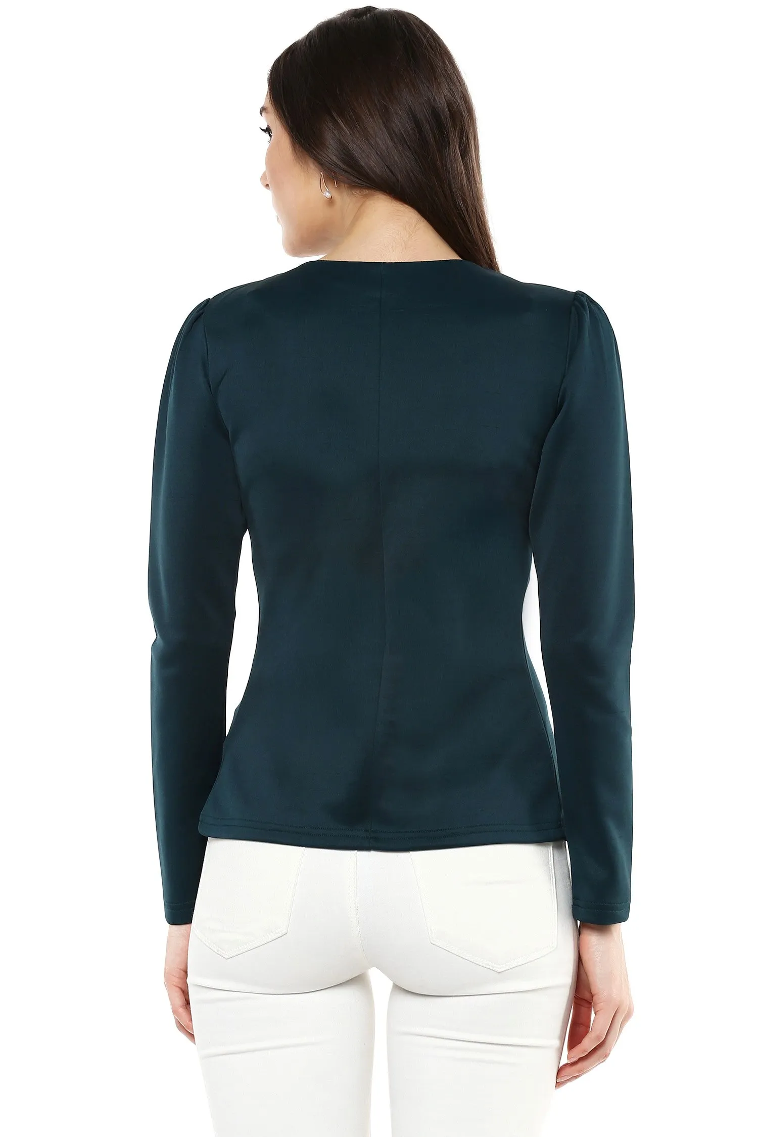 Bottle Green Crystal Studded Jacket