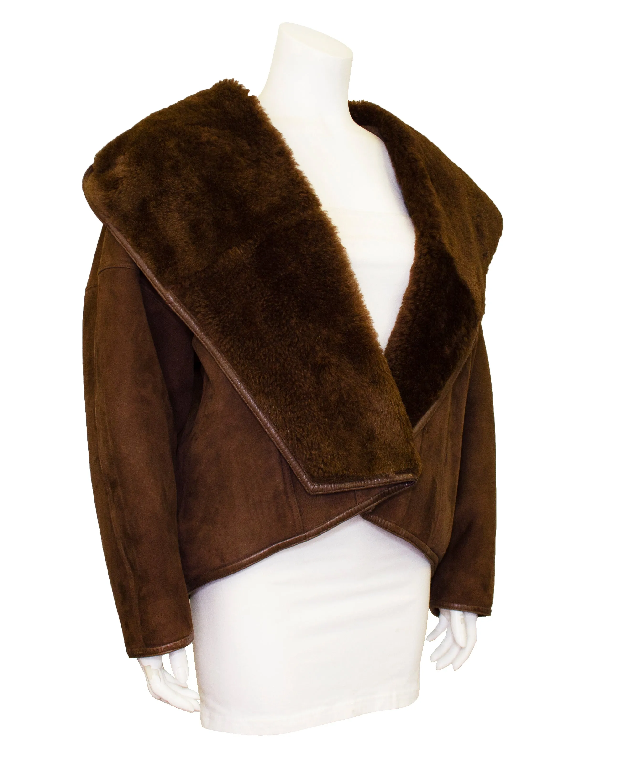 Brown Suede Bomber Jacket
