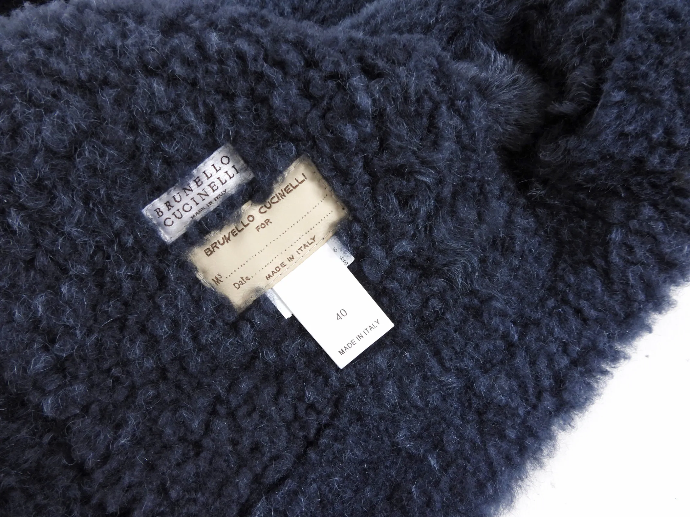 Brunello Cucinelli Midnight Navy Shearling Zip Jacket - IT40 / S (4/6)