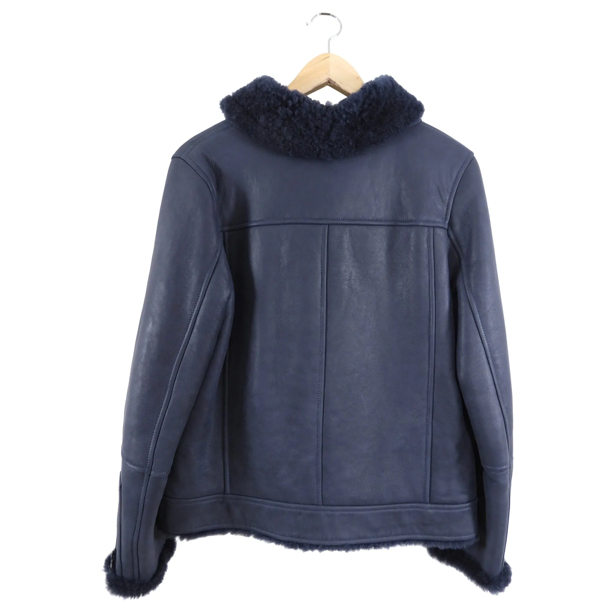 Brunello Cucinelli Midnight Navy Shearling Zip Jacket - IT40 / S (4/6)