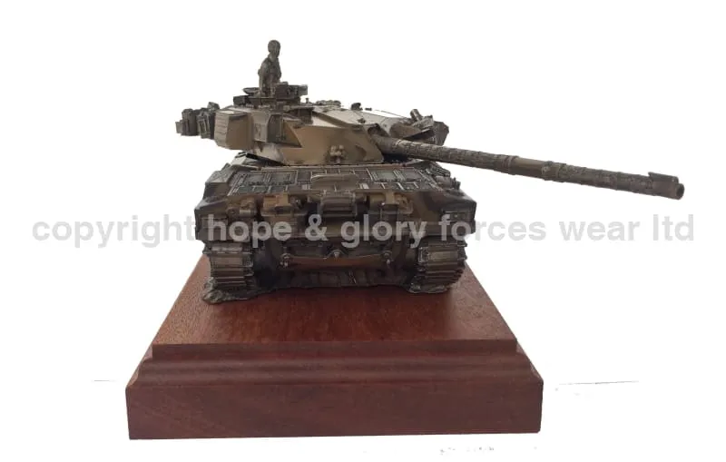 Challenger 1 Main Battle Tank Mahogany Mounted Cold Cast Bronze Statue