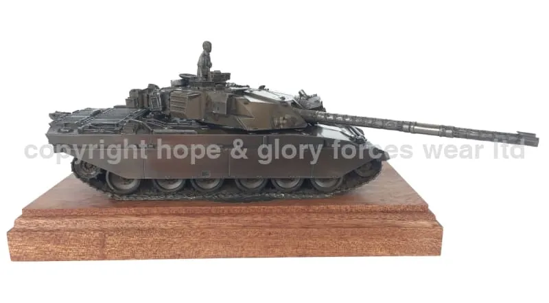 Challenger 1 Main Battle Tank Mahogany Mounted Cold Cast Bronze Statue