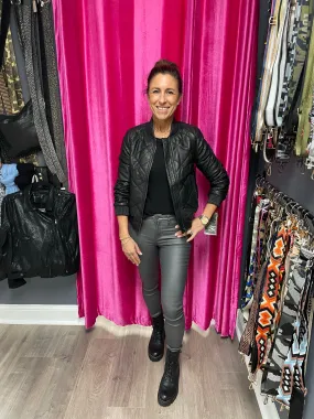 Claud Quilted Leather Bomber