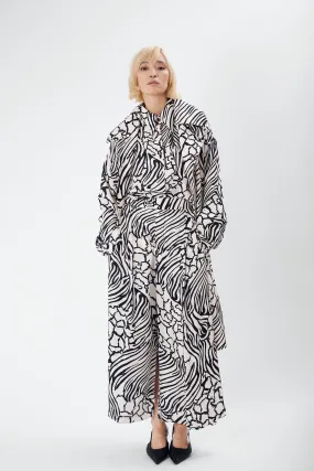 CONCORDE zebra - silk mid-length trench