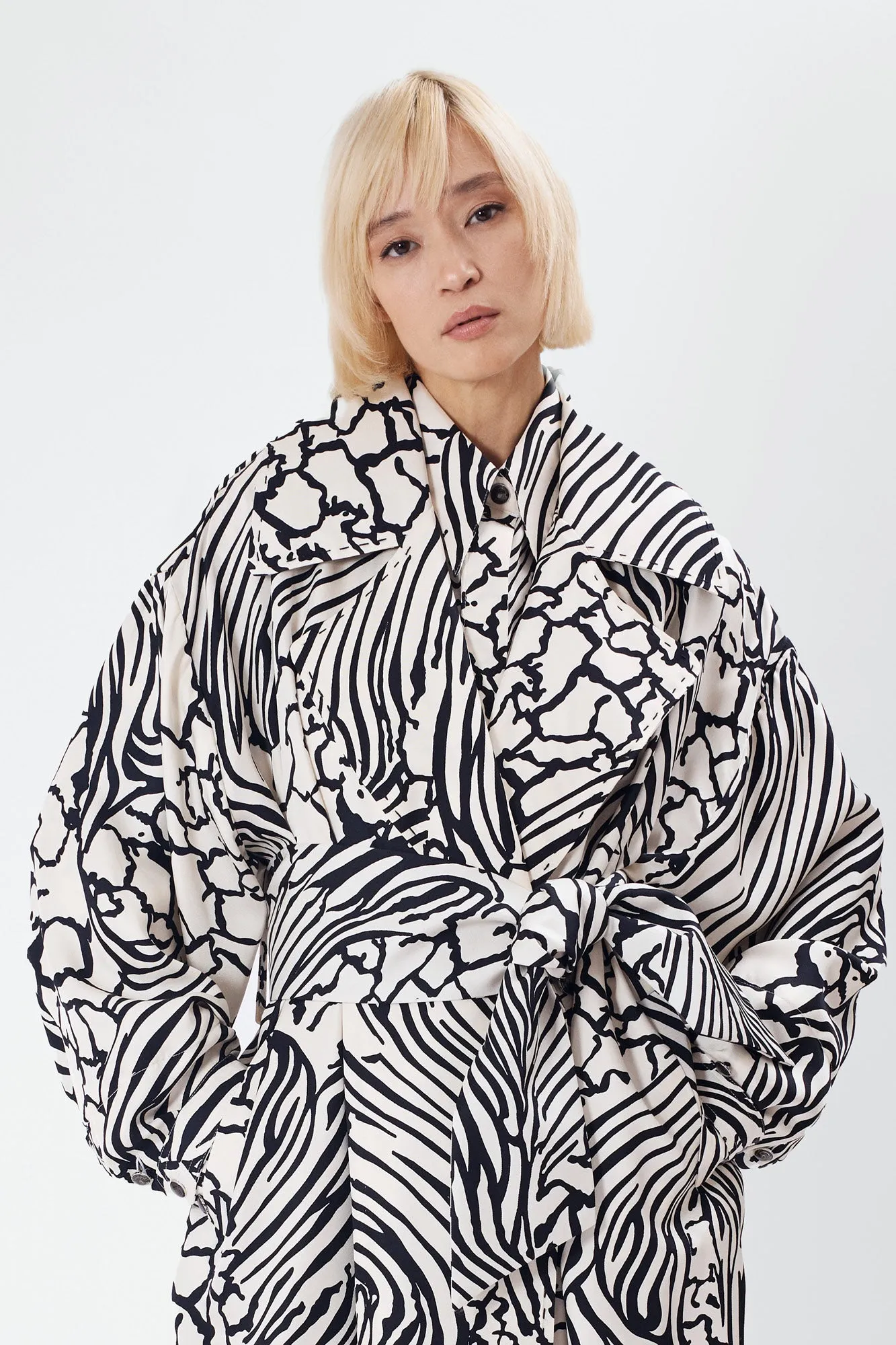 CONCORDE zebra - silk mid-length trench