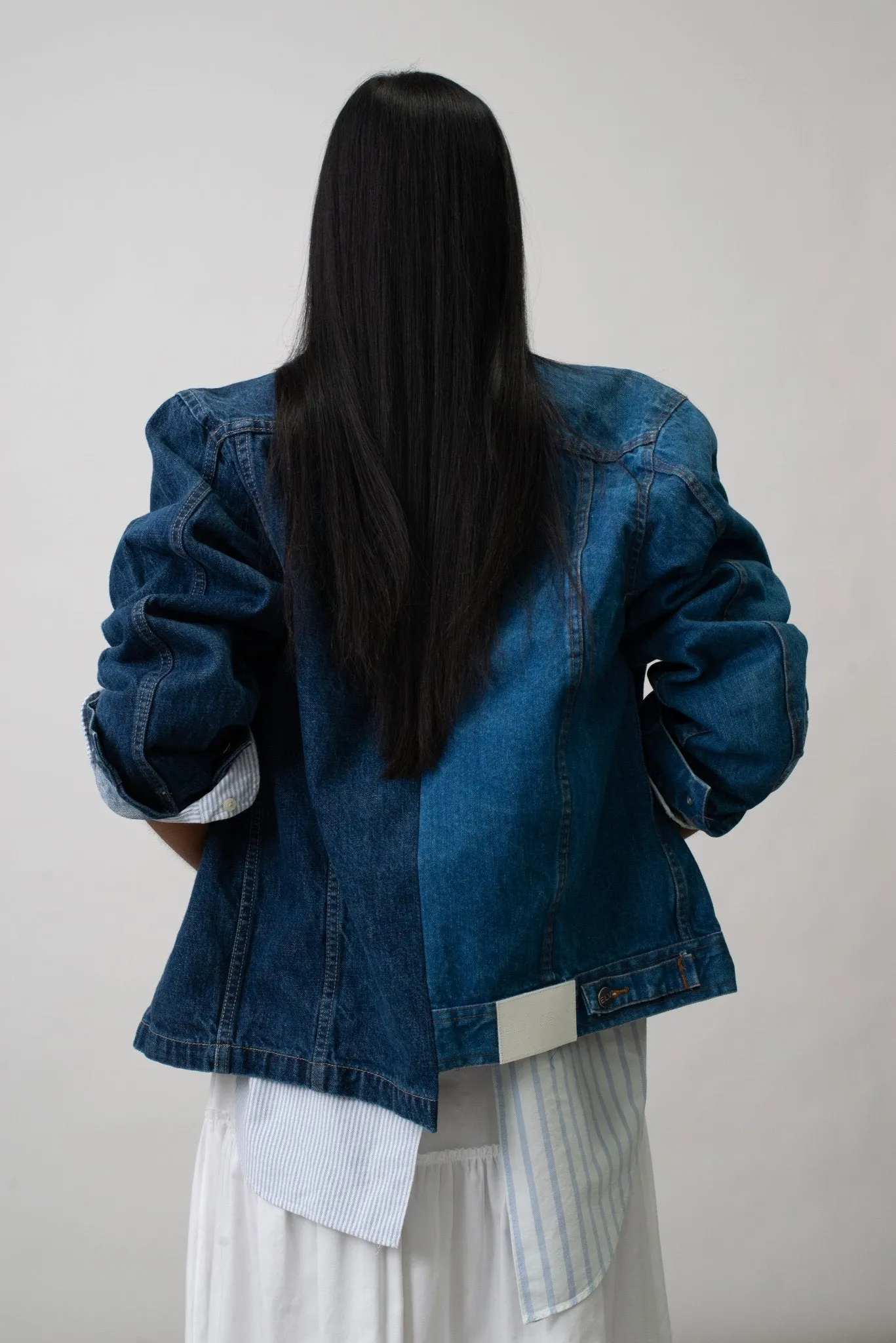 Dark Mid Blue Contrast Denim Jacket