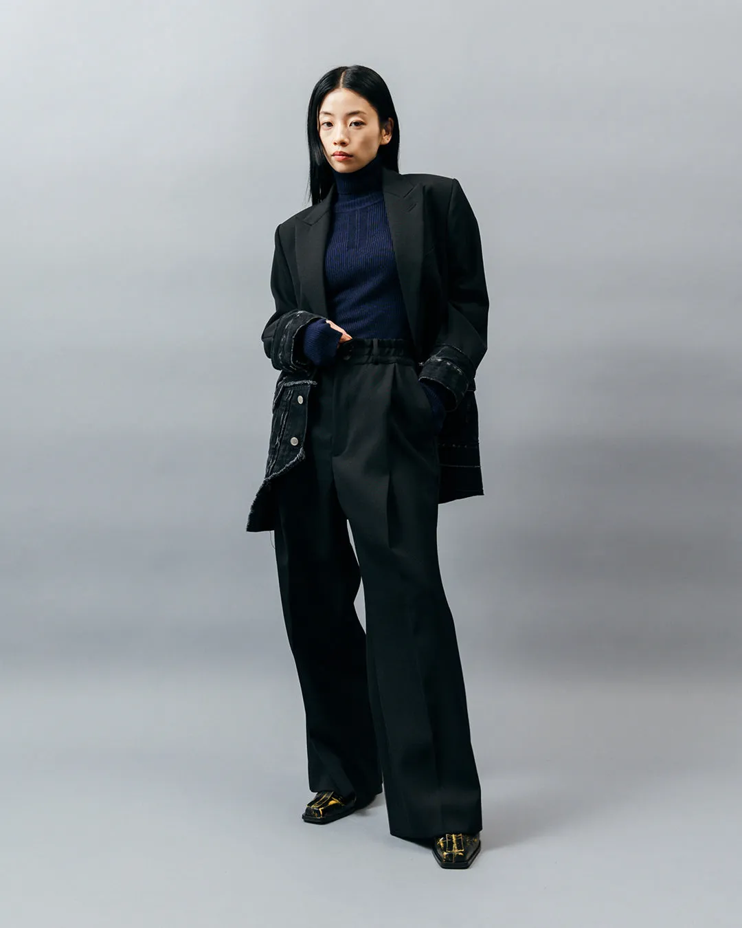 DENIM DOCKING TAILORED JACKET .10【BLACK/BLACK】