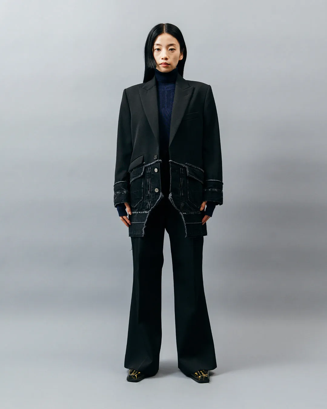 DENIM DOCKING TAILORED JACKET .10【BLACK/BLACK】