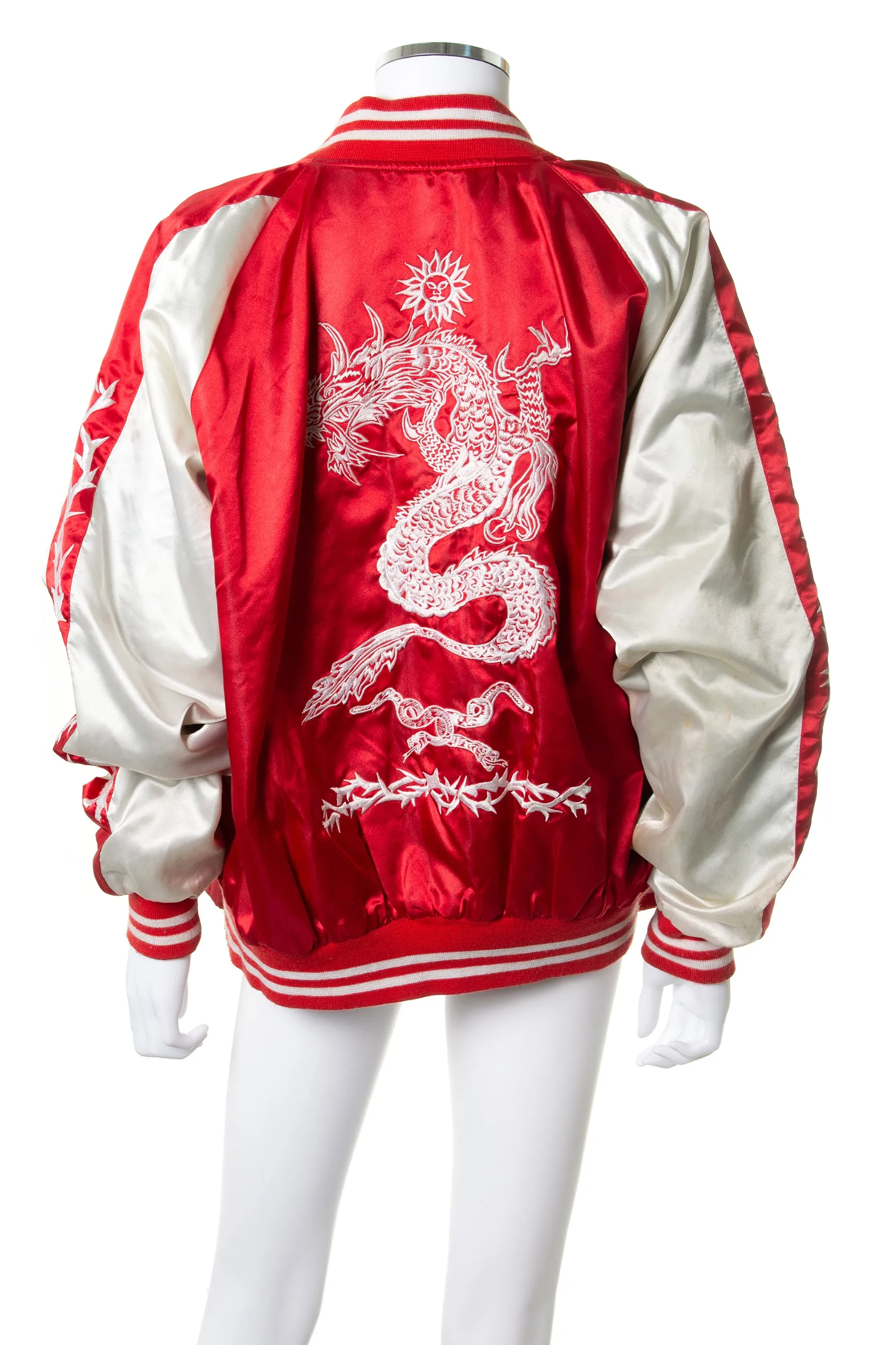 Dragon Embroidered Bomber Jacket