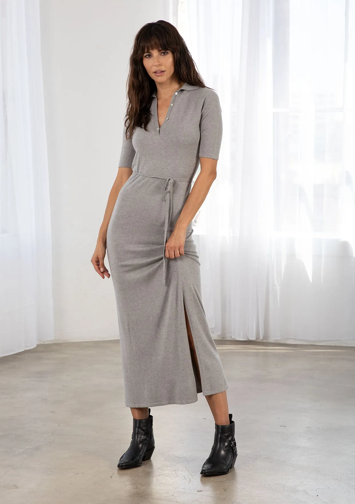 Elbow Sleeve Knit Sweater Maxi Fall Dress