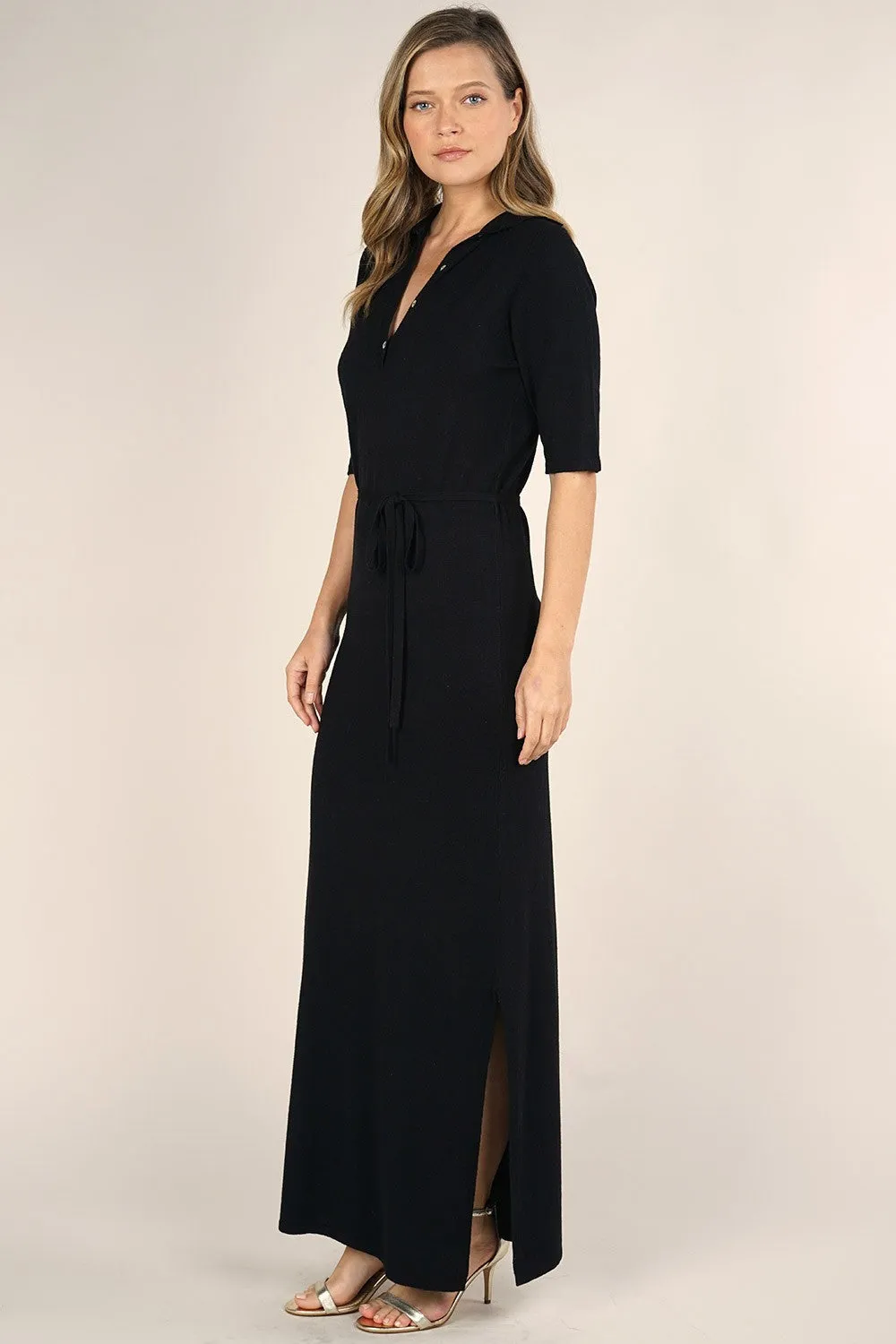 Elbow Sleeve Knit Sweater Maxi Fall Dress