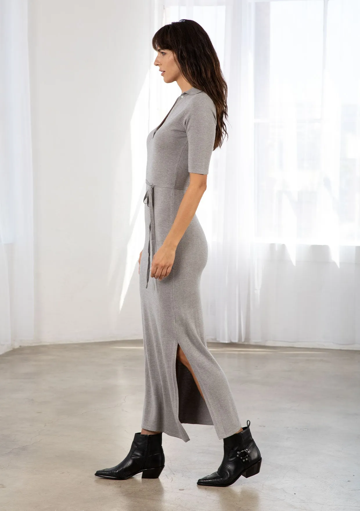 Elbow Sleeve Knit Sweater Maxi Fall Dress