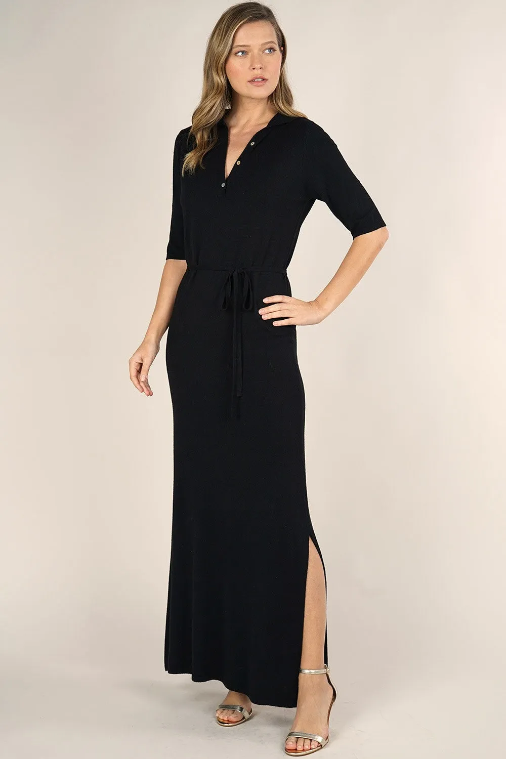 Elbow Sleeve Knit Sweater Maxi Fall Dress