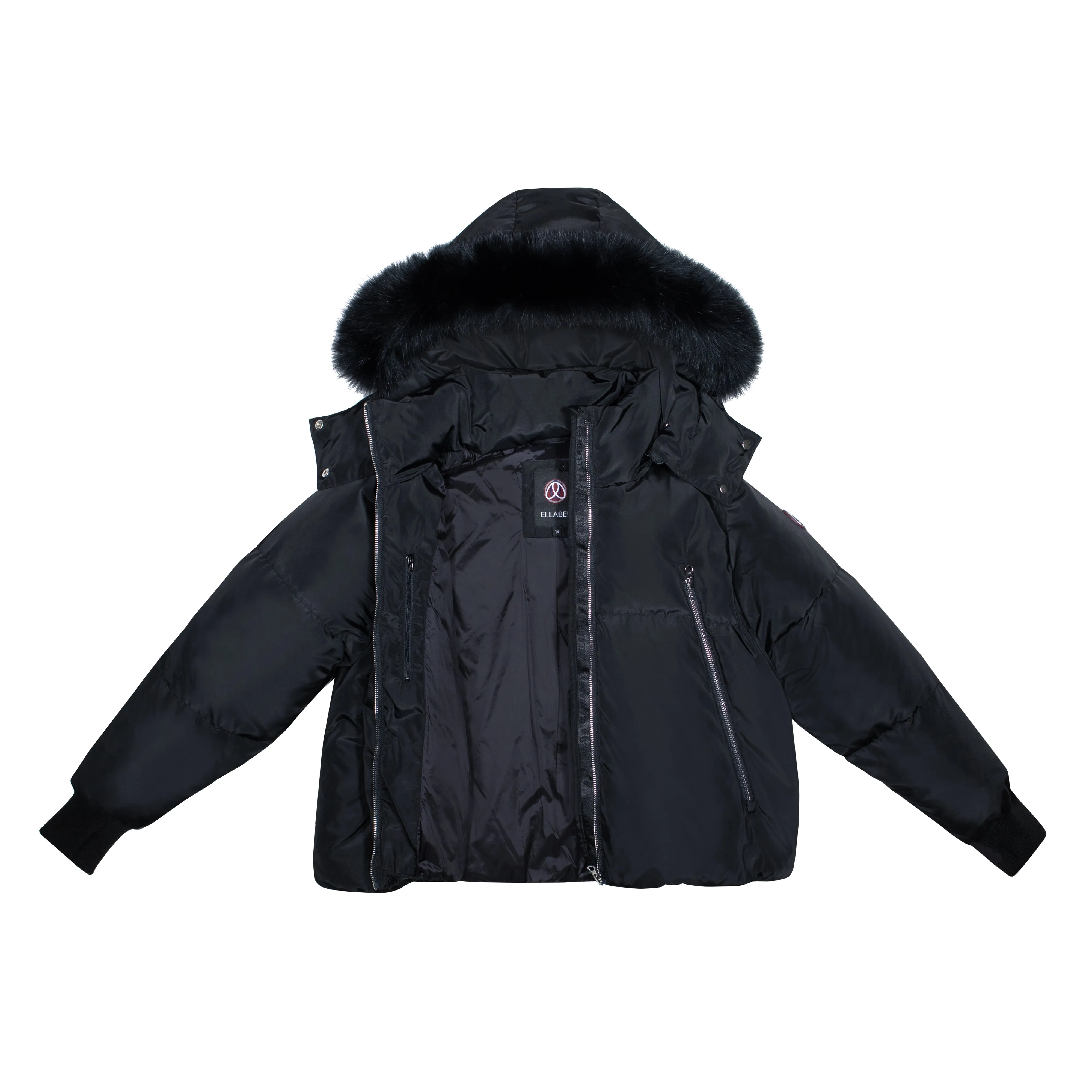 Ellabee Black Girls Zip Puffer Coat