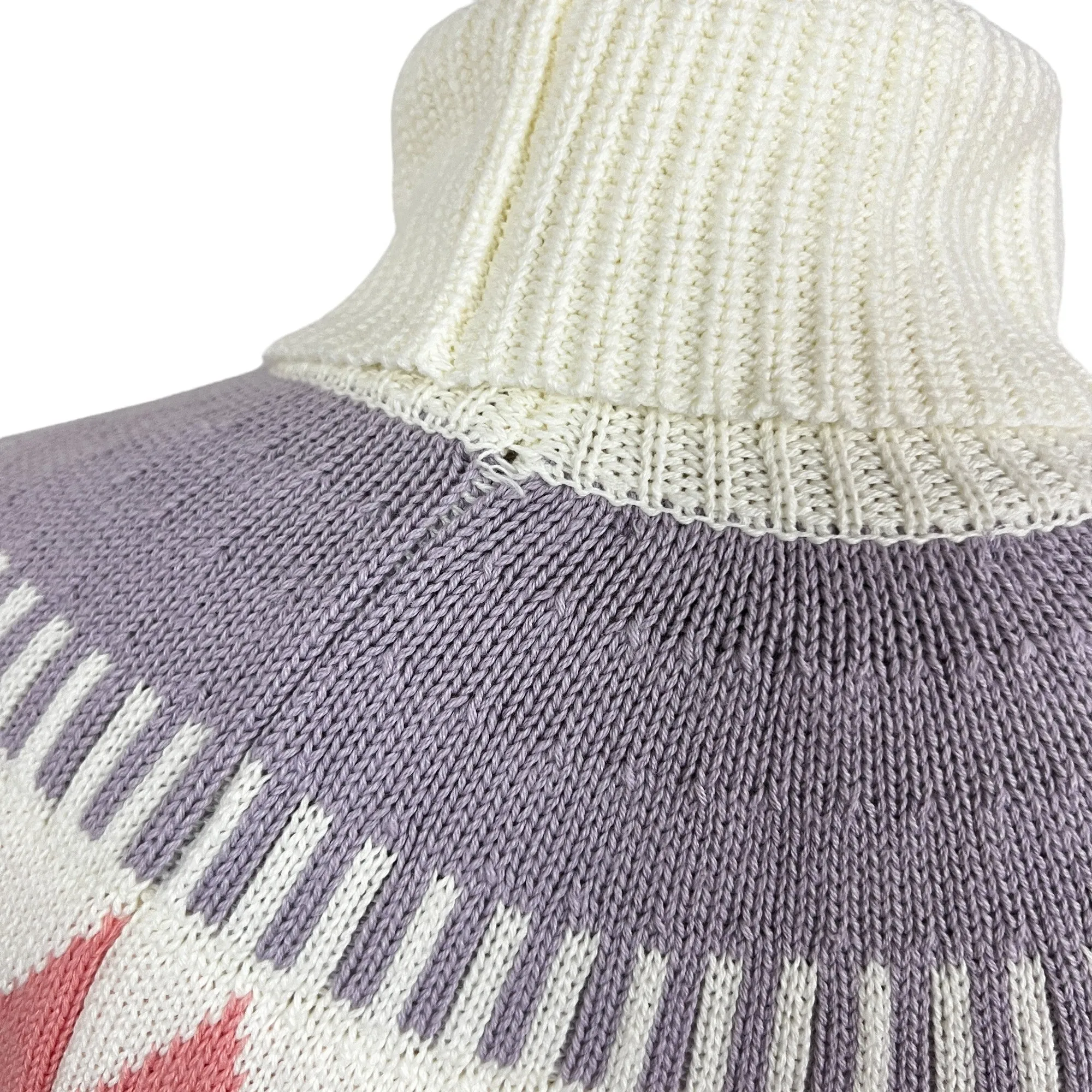 Fair Isle Cotton Wool Knit Turtleneck Sweater Dress Size Small