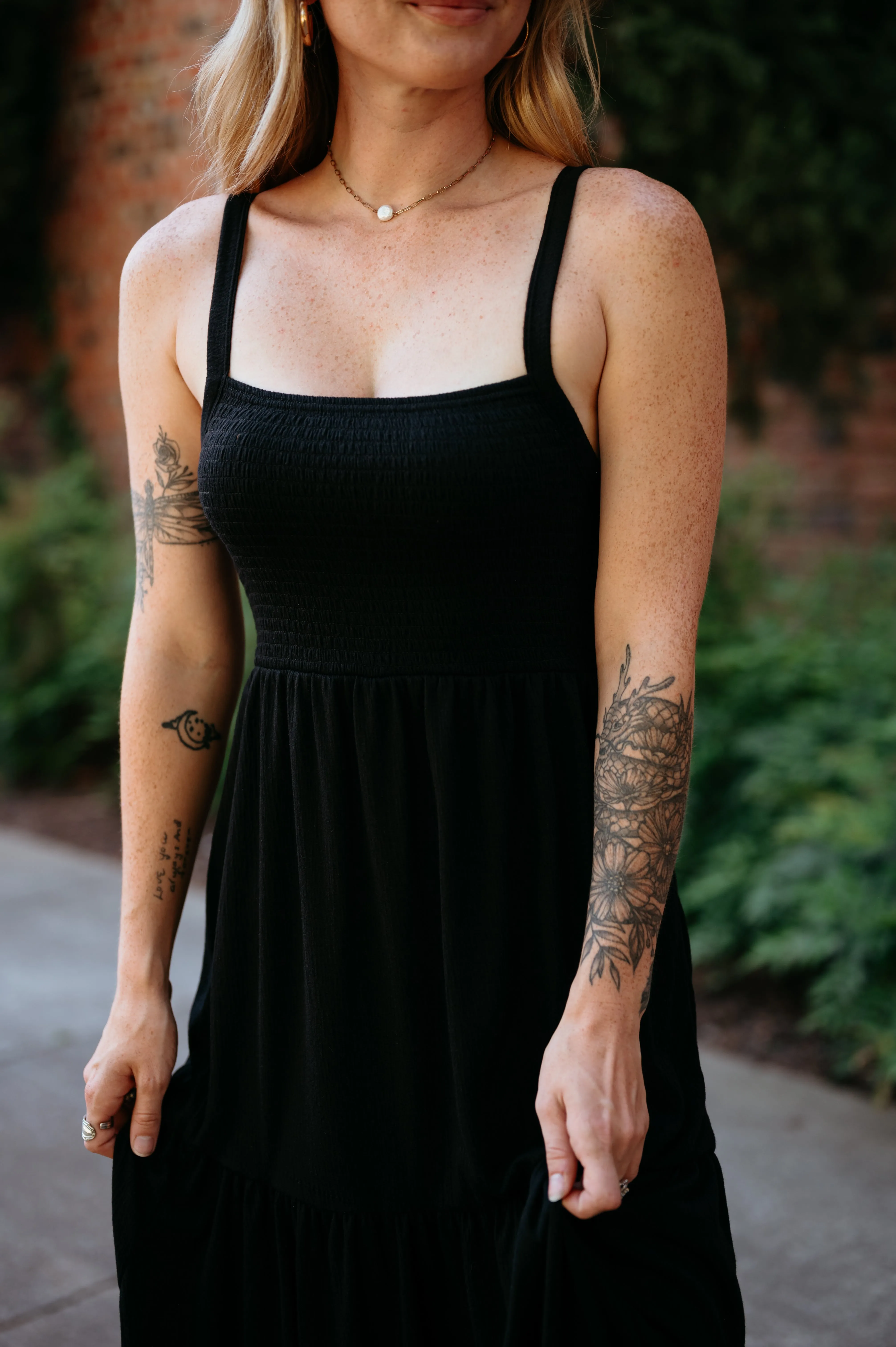 Florence's Smocked Top Tiered Maxi Dress