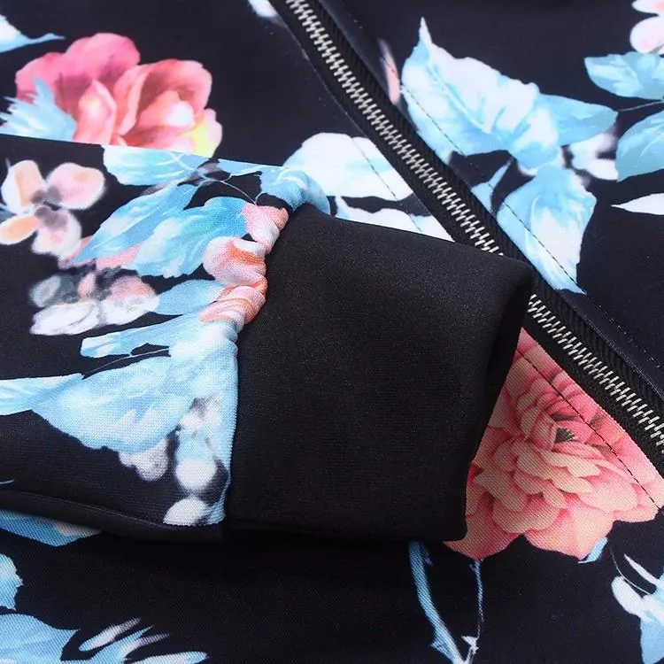 Flower Print Sukajan Bomber Jacket