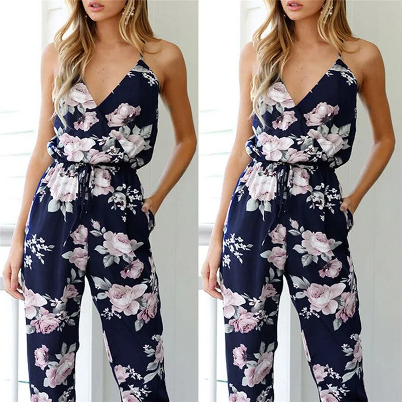 Funki Buys | Pants | Women's Jumpsuit | Floral Print Playsuit