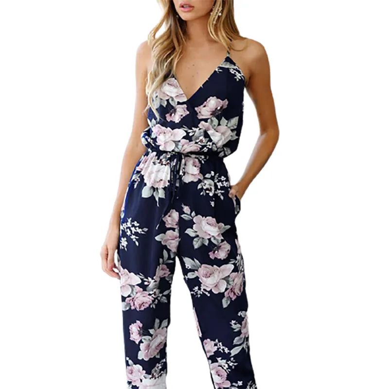 Funki Buys | Pants | Women's Jumpsuit | Floral Print Playsuit