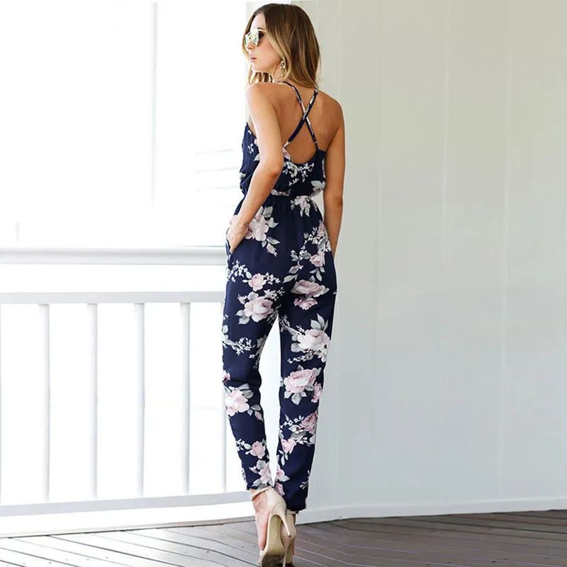 Funki Buys | Pants | Women's Jumpsuit | Floral Print Playsuit
