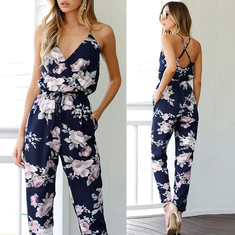 Funki Buys | Pants | Women's Jumpsuit | Floral Print Playsuit