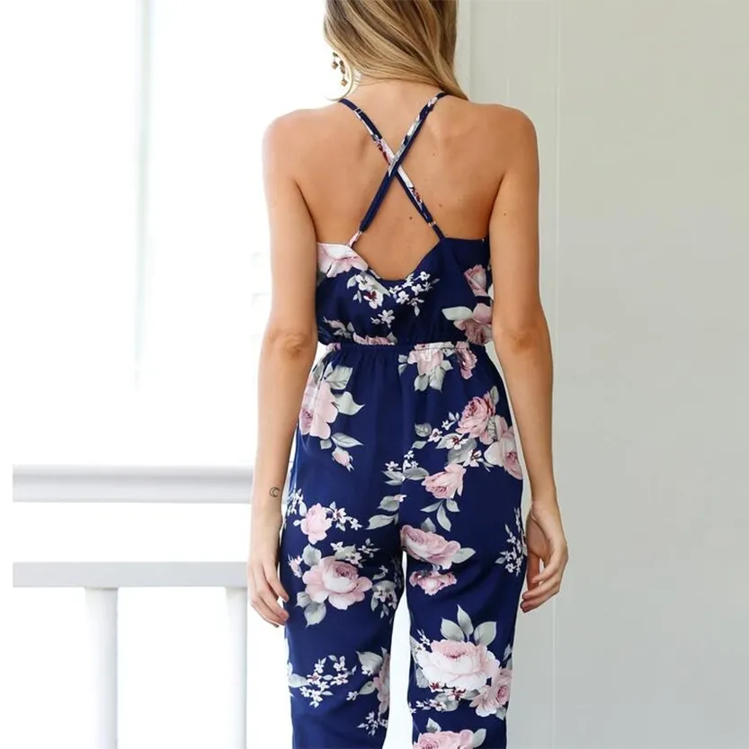 Funki Buys | Pants | Women's Jumpsuit | Floral Print Playsuit