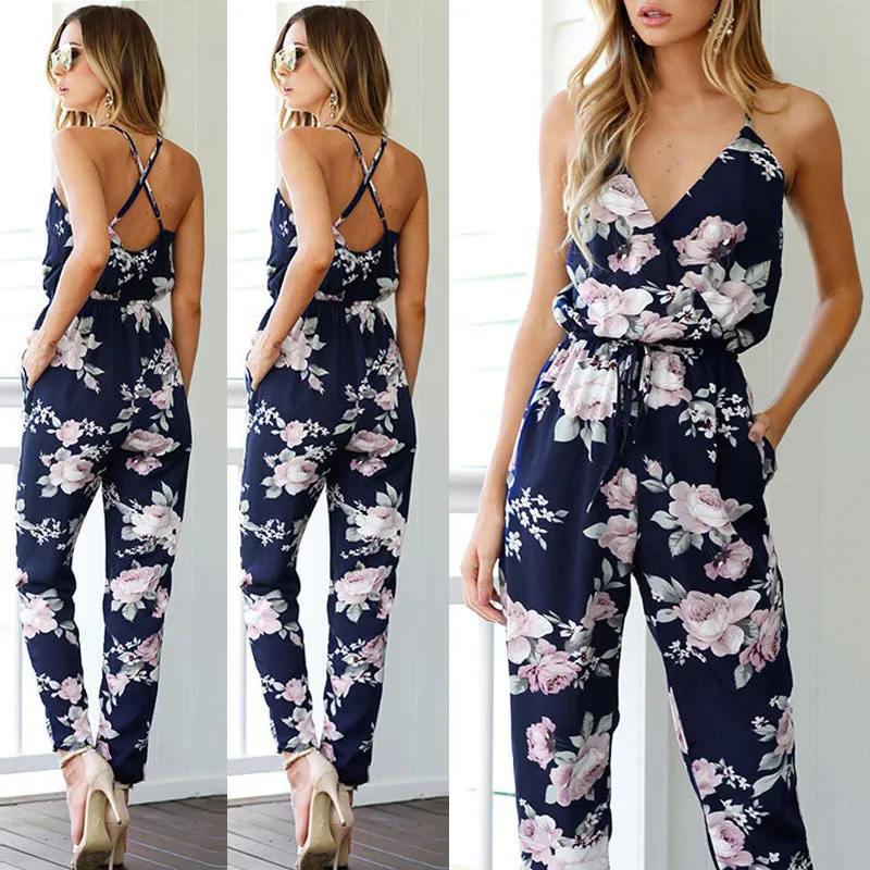 Funki Buys | Pants | Women's Jumpsuit | Floral Print Playsuit
