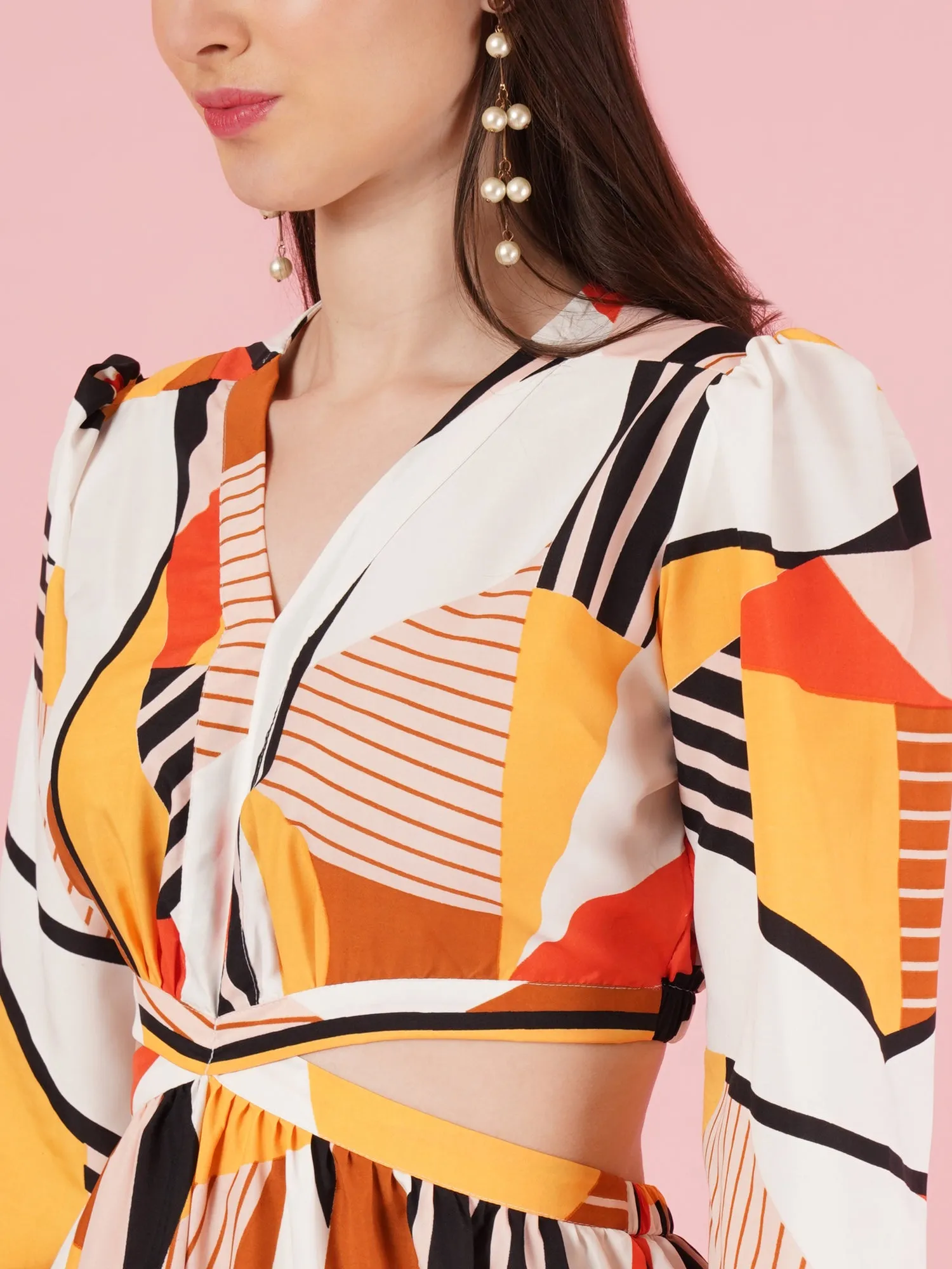 Geometric Pattern Maxi Dress